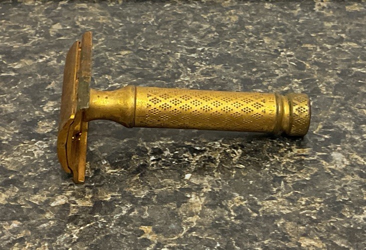 Gillette Razor 1940-50s Vintage Gold Tone
