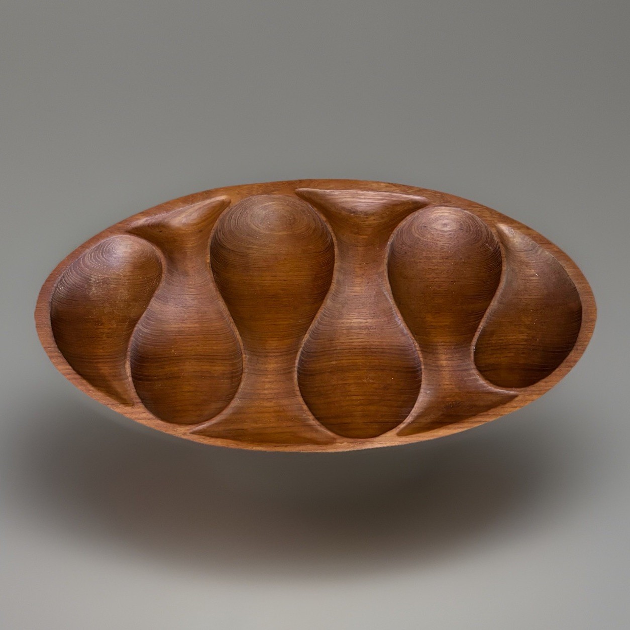 Vintage Laur Jensen for Odense Denmark Carved Teak Tray Party Dish Server MCM Vintage Laur Jensen for Odense Denmark Carved Teak Tray Party Dish Server MCM