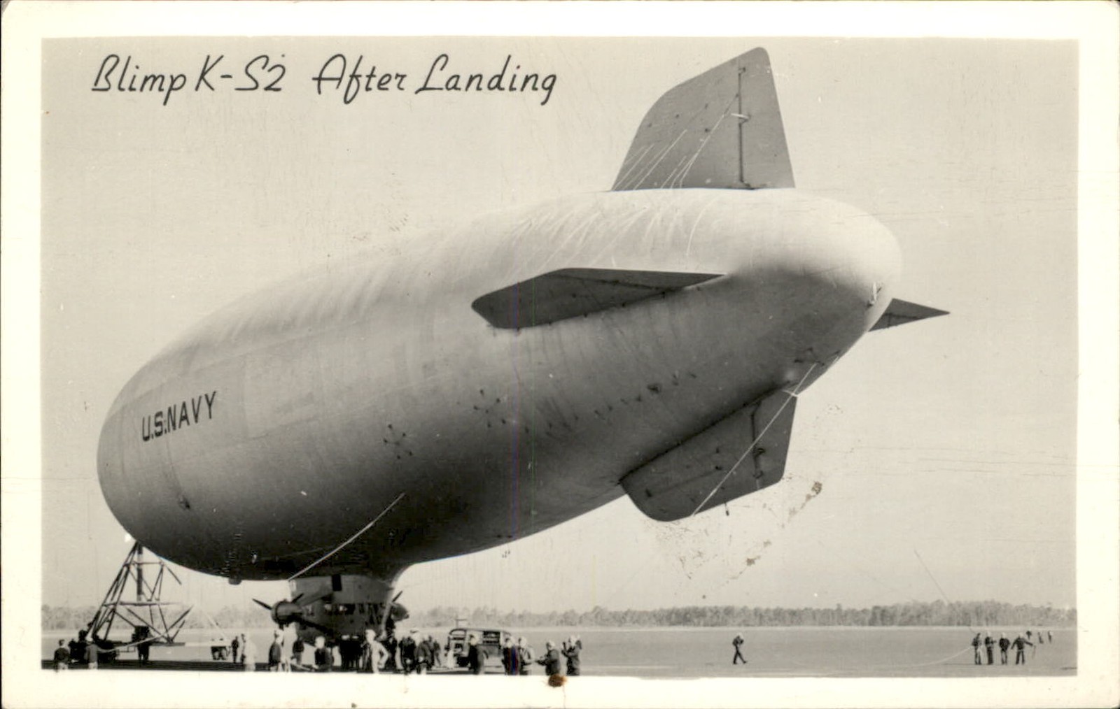 Glynco GA Blimp K-S2 c1940s-50s Real Photo Vintage Postcard bhn