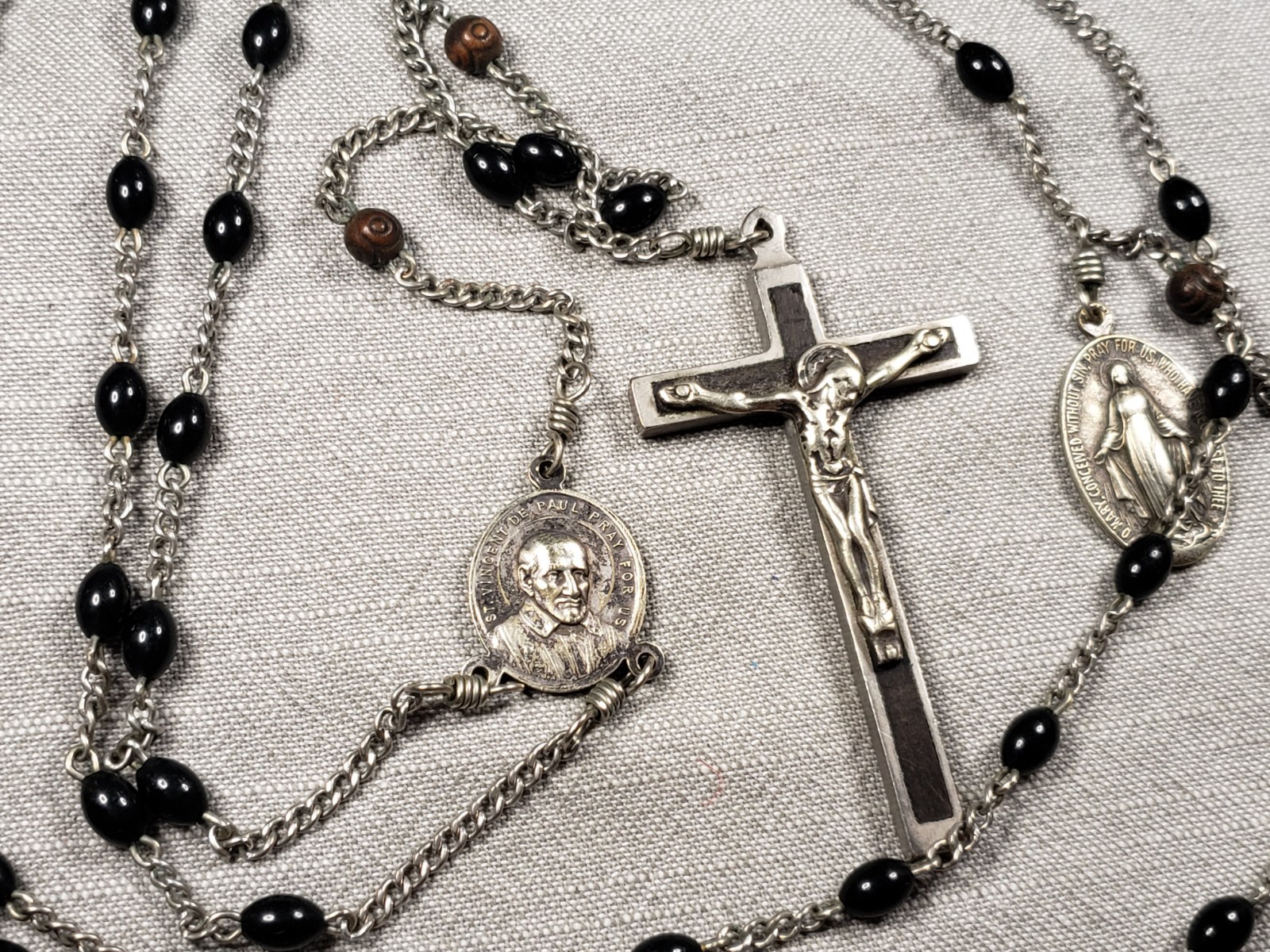 Vintage Daughters Of Charity Nun Rosary St Vincent De Paul Louse De Marillac C50