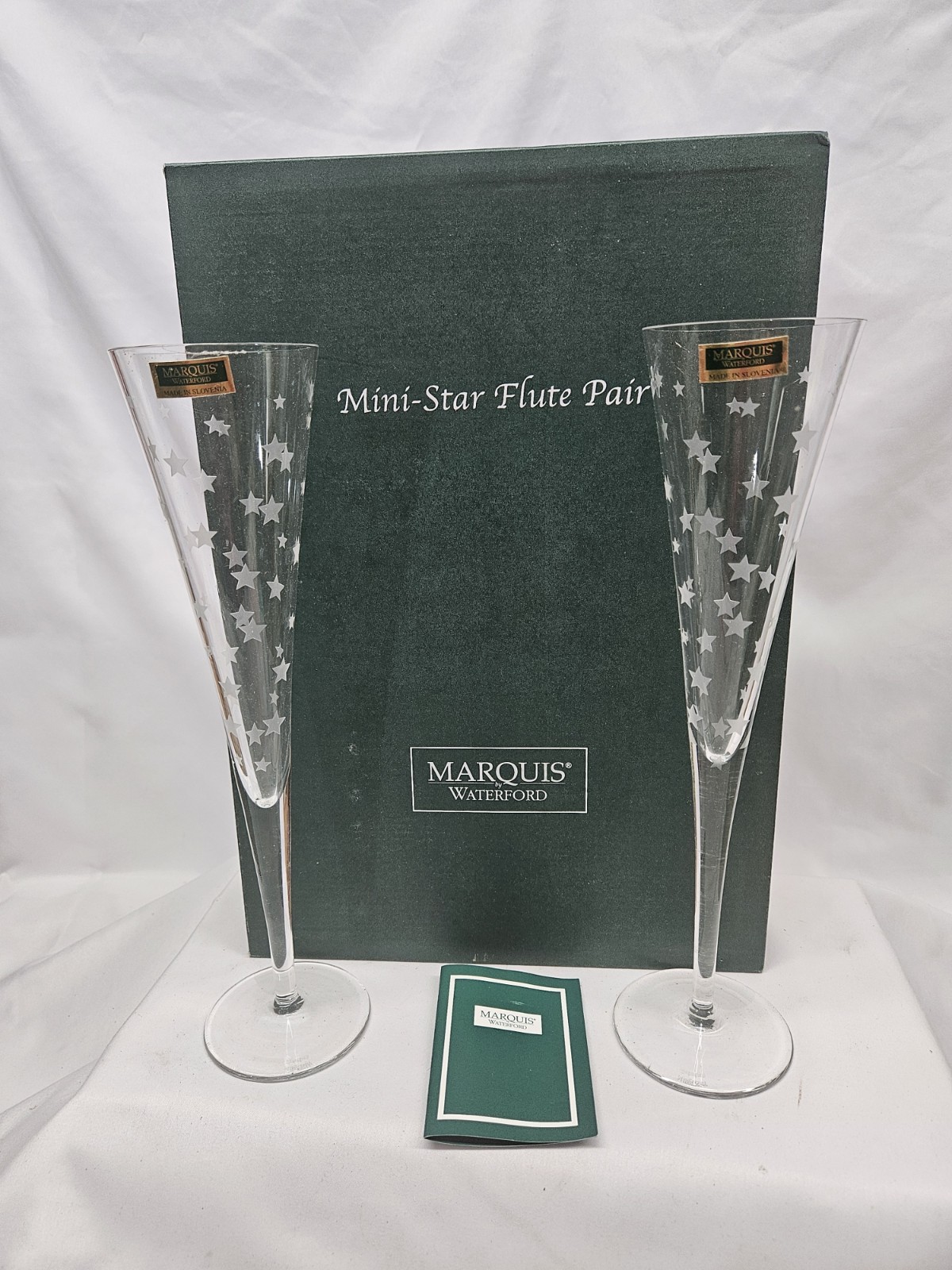NEW Marquis by Waterford Mini-Star Champagne Flute Pair IOB
