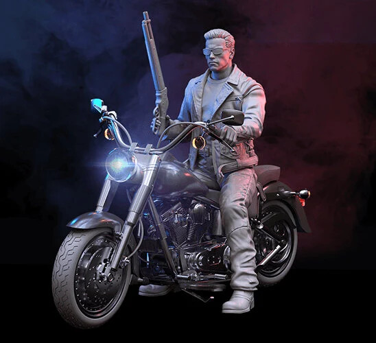 The Terminator on bike Resin Sculpture Statue Model Kit Unpainted/Unassembled