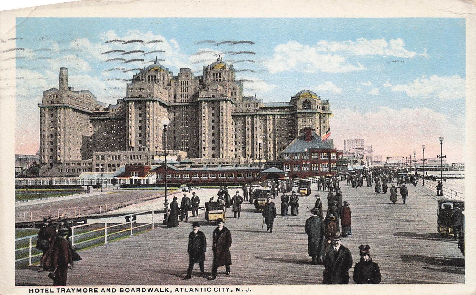 1911 Hotel Traymore Boardwalk Atlantic City NJ Posted Antique Postcard