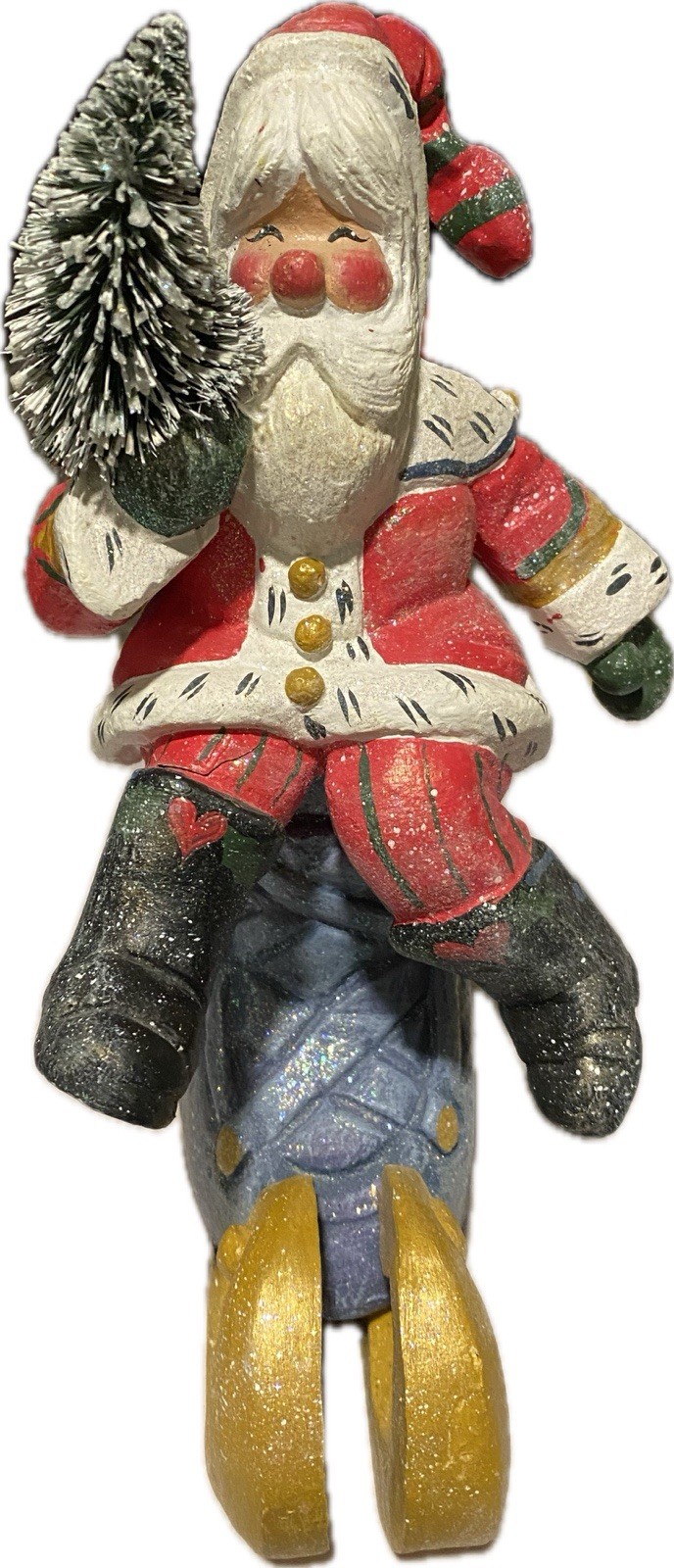 Vintage 1999 House Of Hatter Denise Calla Santa Claus Riding On A Skate