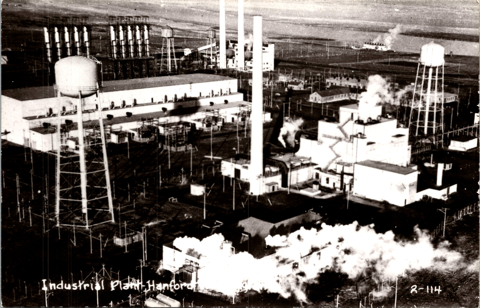 RPPC Industrial Plant  Aerial View Hanford WA Real Photo Postcard