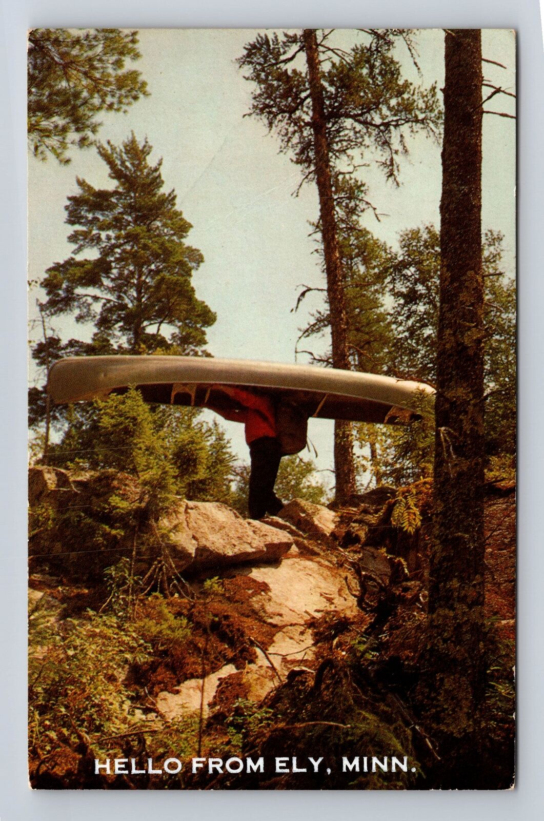 Ely MN-Minnesota, Canoe Portage, General Greetings, Vintage c1973 Postcard