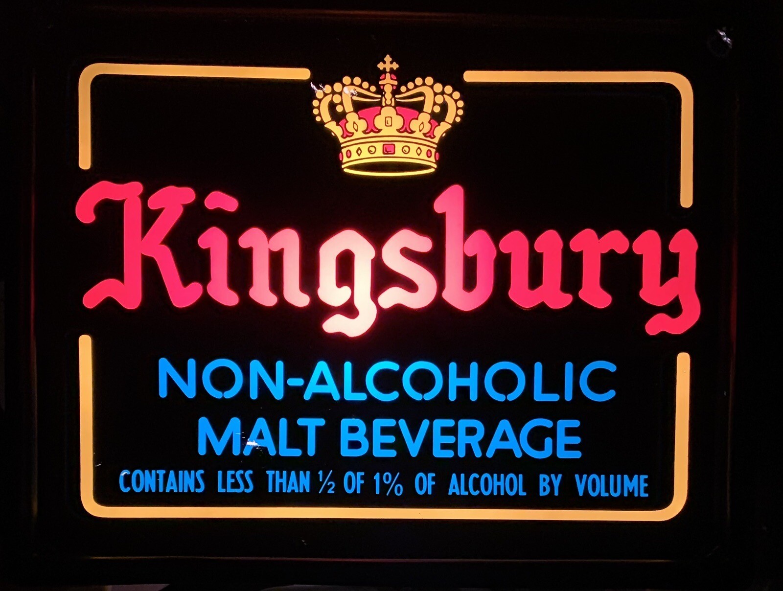 VINTAGE KINGSBURY N A G. HEILEMAN BEER LIGHT SIGN LA CROSSE WISCONSIN WI