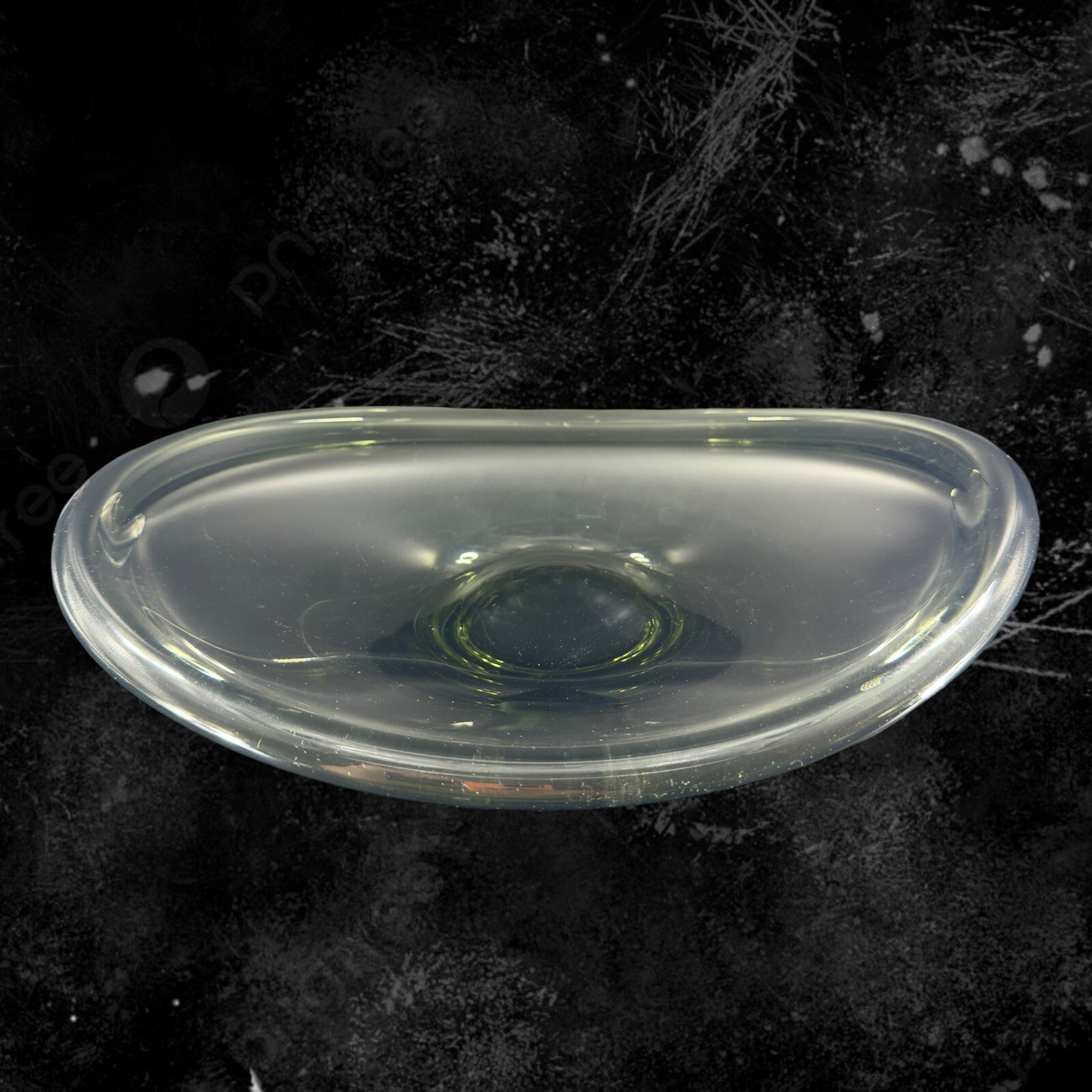 Vintage MCM Holmegaard Per Lutken Smoked Extra Large Art Glass Bowl Dish Signed