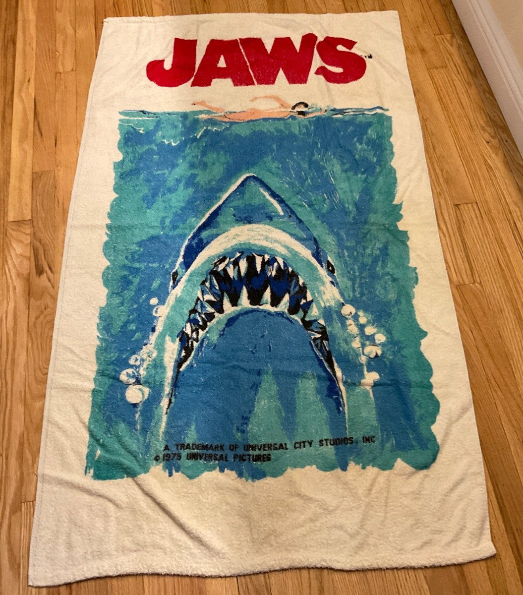 Vintage 1975 JAWS Beach Towel Original Universal Pictures Cannon 1975 Movie