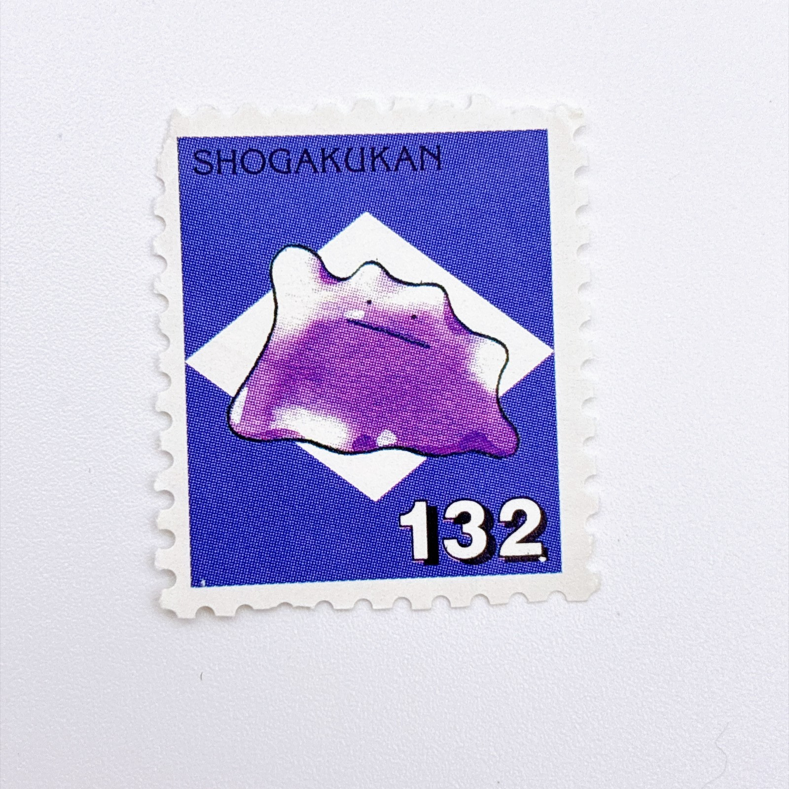 Pokemon Stamp Style Ditto Shogakukan Mini Card Vintage No.132 Retro Japan Rare