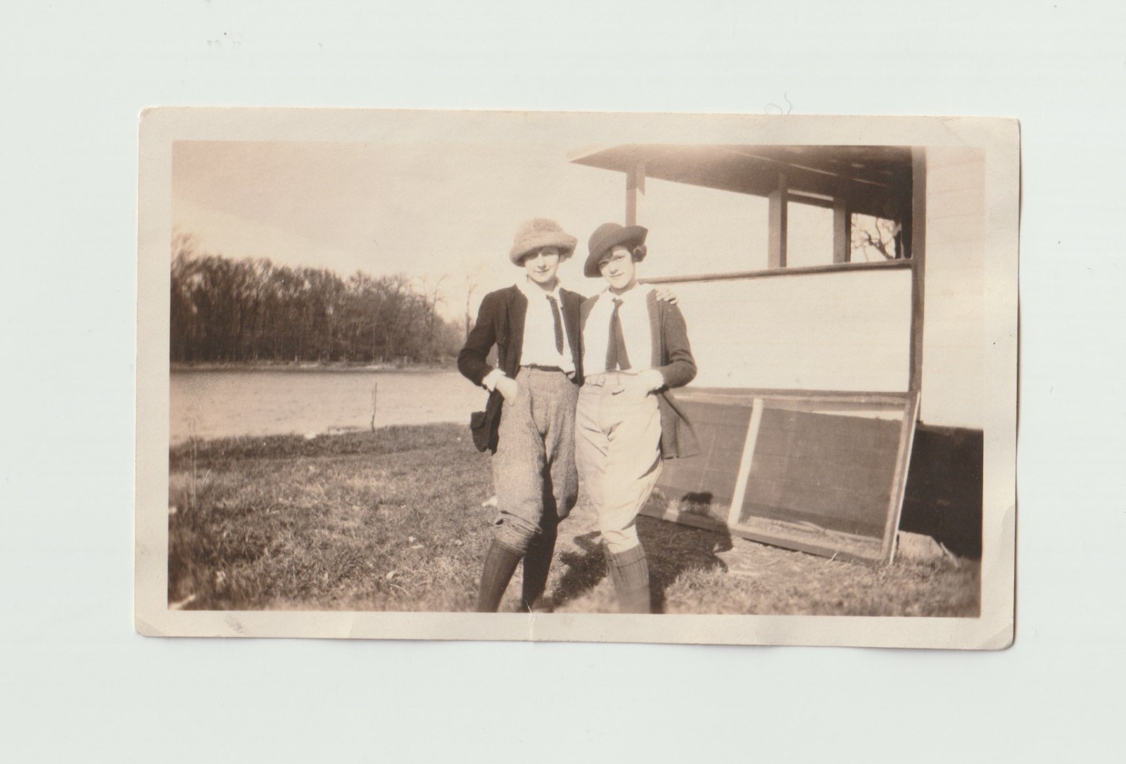 c.1910s Two Young Women Dressed as Men, Affectionate Lesbian Int