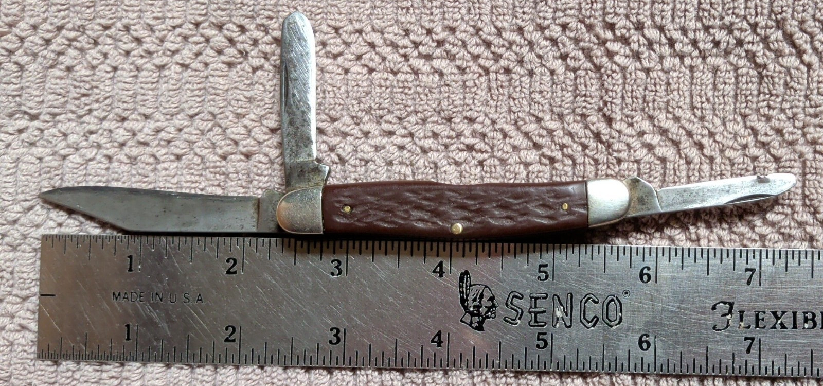 Vintage Power Kraft Folding Pocket Knife USA Antique Bone Style Vintage Power Kraft Folding Pocket Knife USA Antique Bone Style