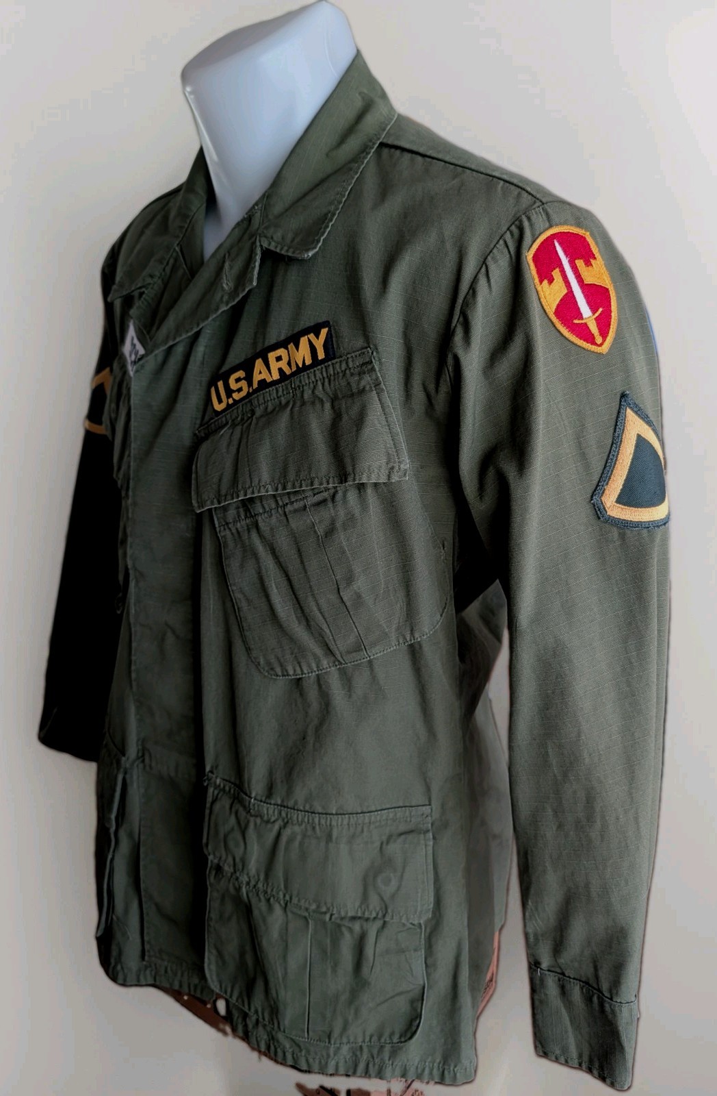 Original 1971 US ARMY Vietnam Rip Stop Jungle Jacket MACV Sm Short