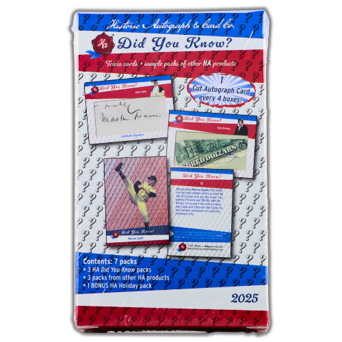 2025 Historic Autographs Did You Know Hobby Box Sealed Cut Auto 1:4 Boxes