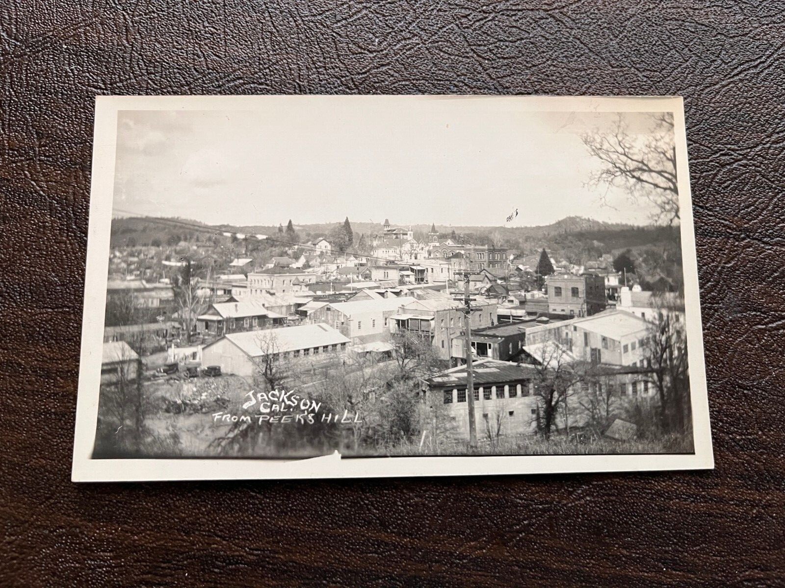 RPPC Jackson California Panoramic Town View from Peek\'s Hill 1920s Amador County