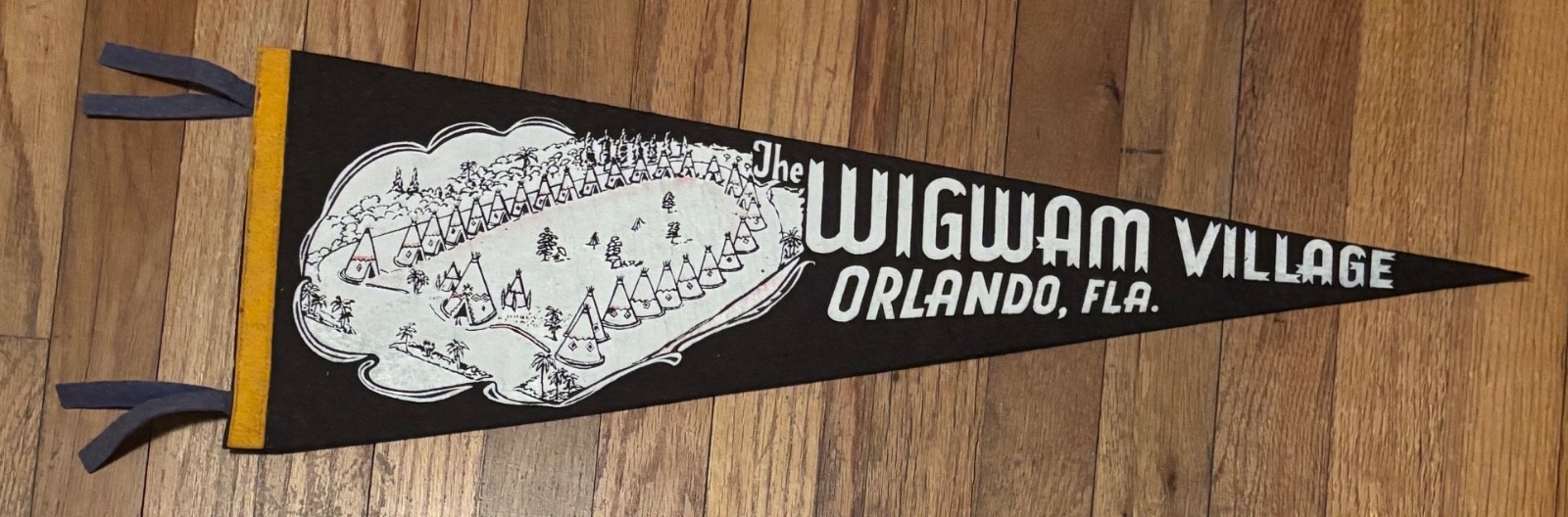 Vintage 1950s Orlando Florida Wigwam Village Motel Pennant, Matchcover and Photo Vintage 1950s Orlando Florida Wigwam Village Motel Pennant, Matchcover and Photo