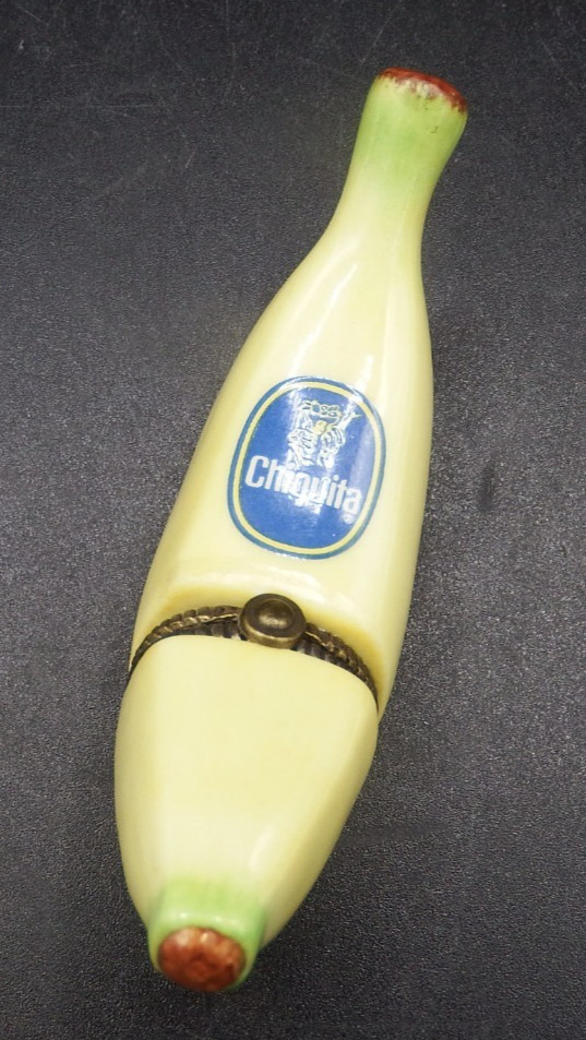 VTG Chiquita Banana Ceramic Hinged Trinket Box Ceramic Yellow VTG Chiquita Banana Ceramic Hinged Trinket Box Ceramic Yellow