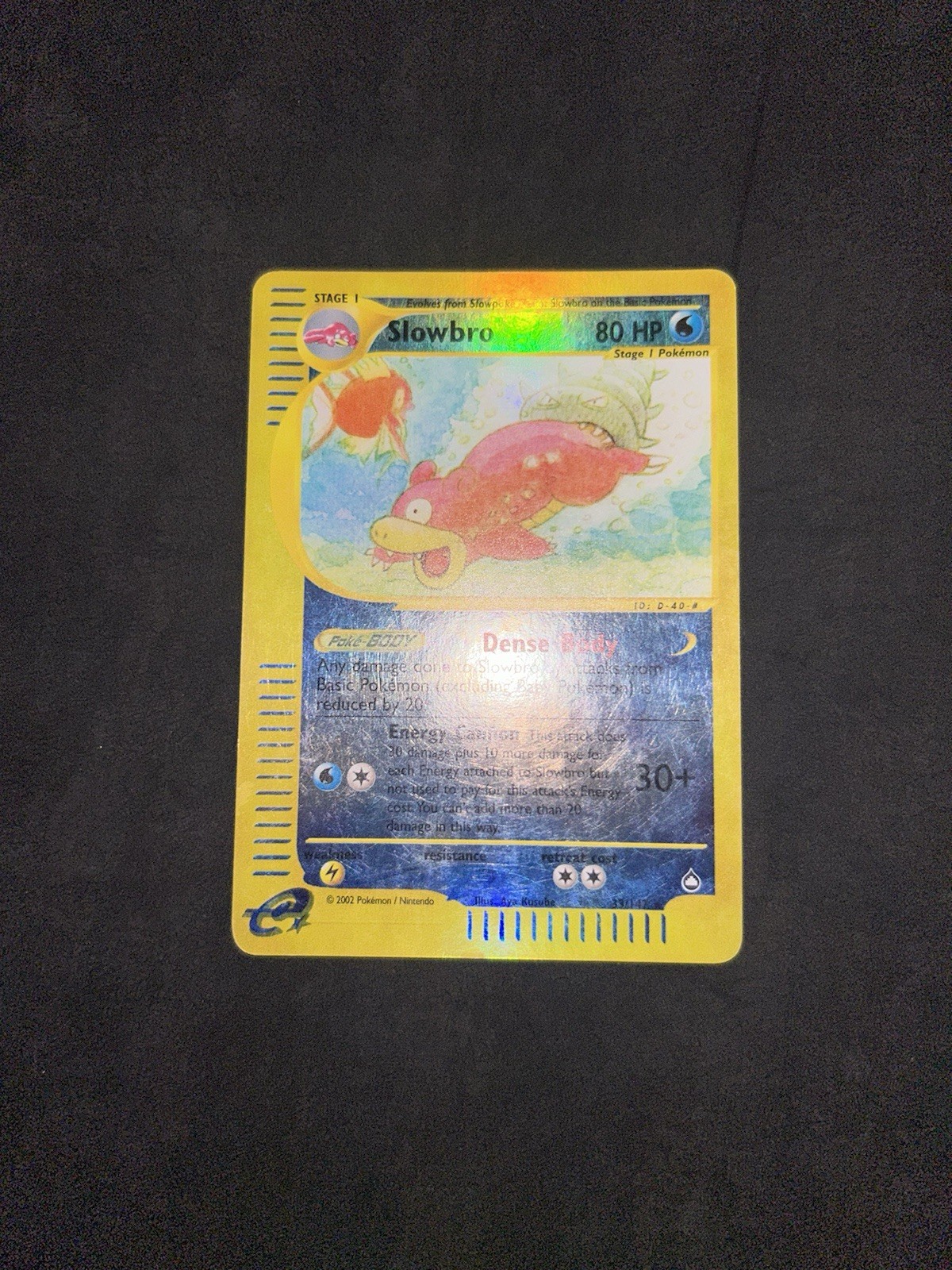 Nintendo Pokemon Slowbro 33/147 Aquapolis reverse holo Eng