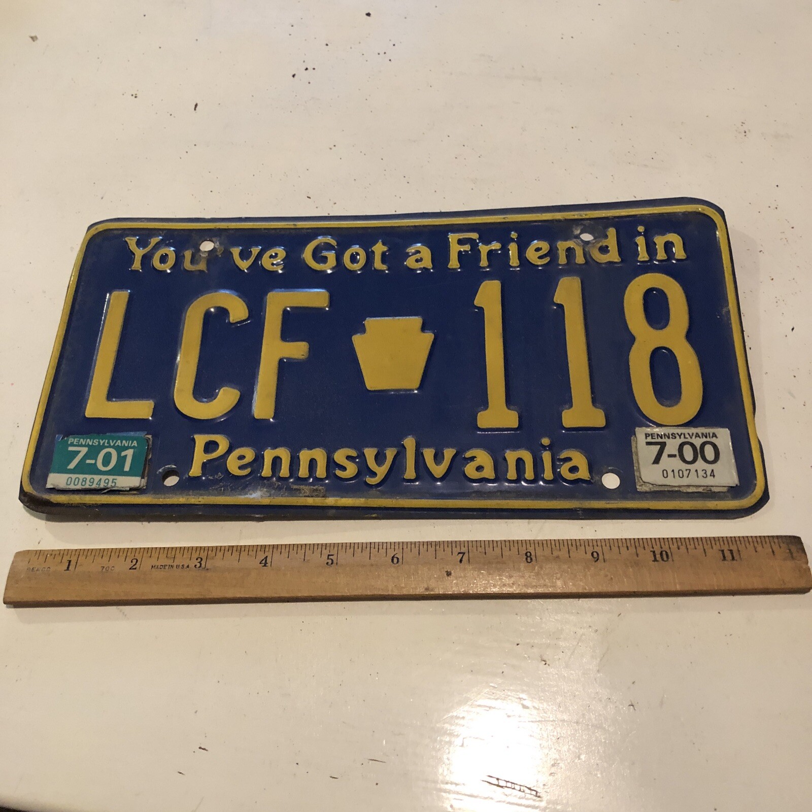 Vintage 2000 2001 Pennsylvania Pa You’ve Got A Friend in License Plate LCF 118