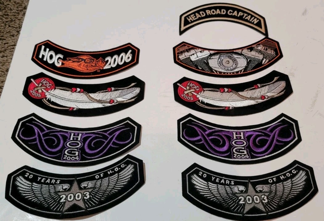 Harley Davidson HOG Harley Owners Group patches Lot 2003-2007 Head Road Captain 