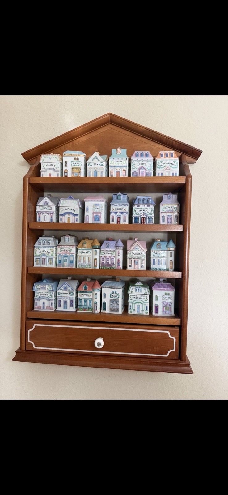 Vintage 1989 Lenox Spice Village COMPLETE 24 Set With Display Rack Shelf Vintage 1989 Lenox Spice Village COMPLETE 24 Set With Display Rack Shelf