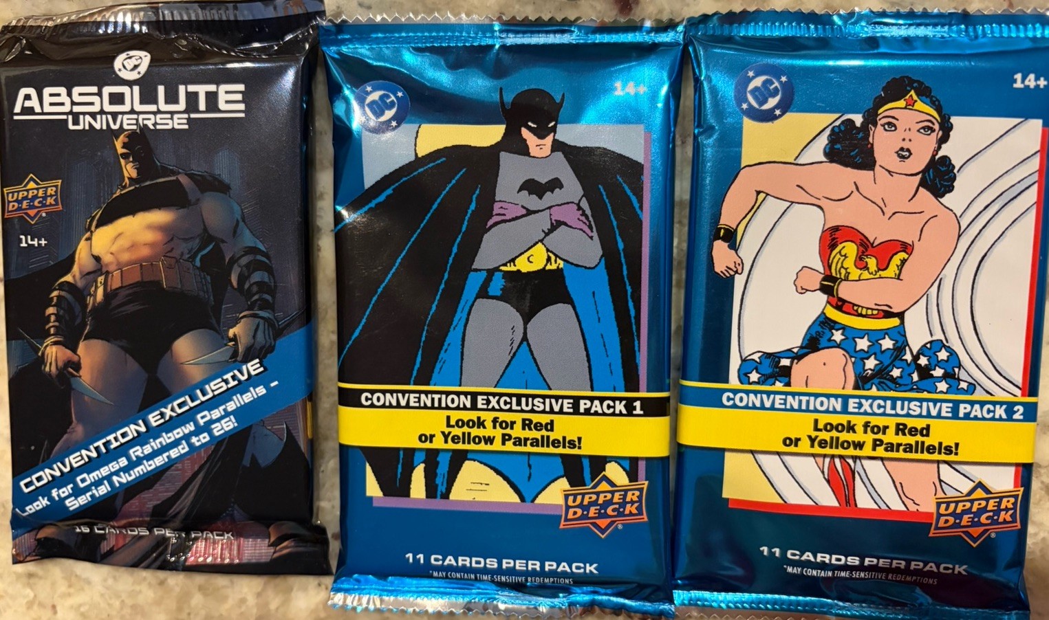 SDCC 2026 DC Absolute Universe & SDCC 2025 DC 1,2 Trading Card Packs upper deck