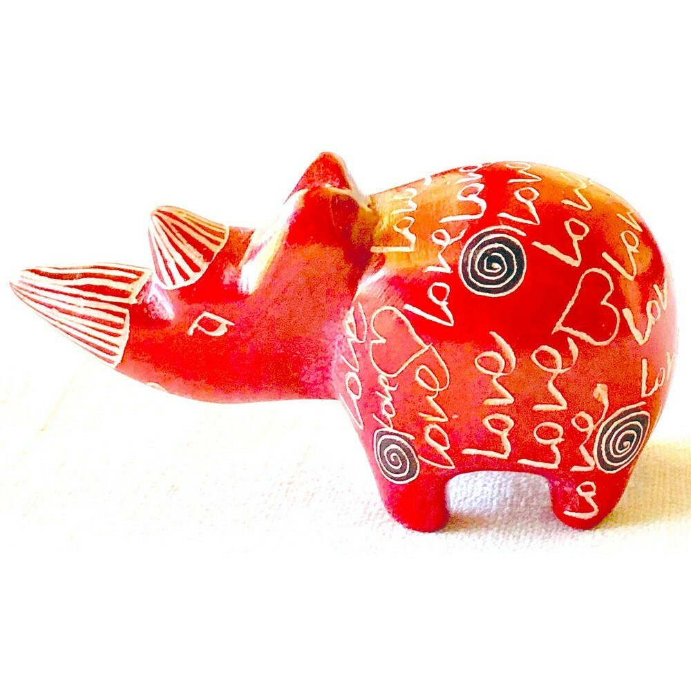 Cute soapstone “Love” Sculpture – Rhino Cute soapstone “Love” Sculpture – Rhino