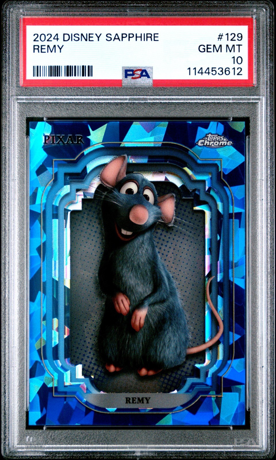 2024 Topps Chrome Disney Sapphire Remy #129 PSA 10