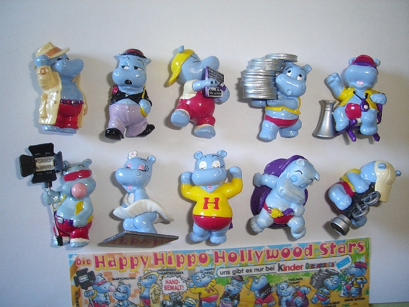 KINDER SURPRISE SET - HAPPY HIPPOS HOLLYWOOD STARS 1997 - FIGURES COLLECTIBLES