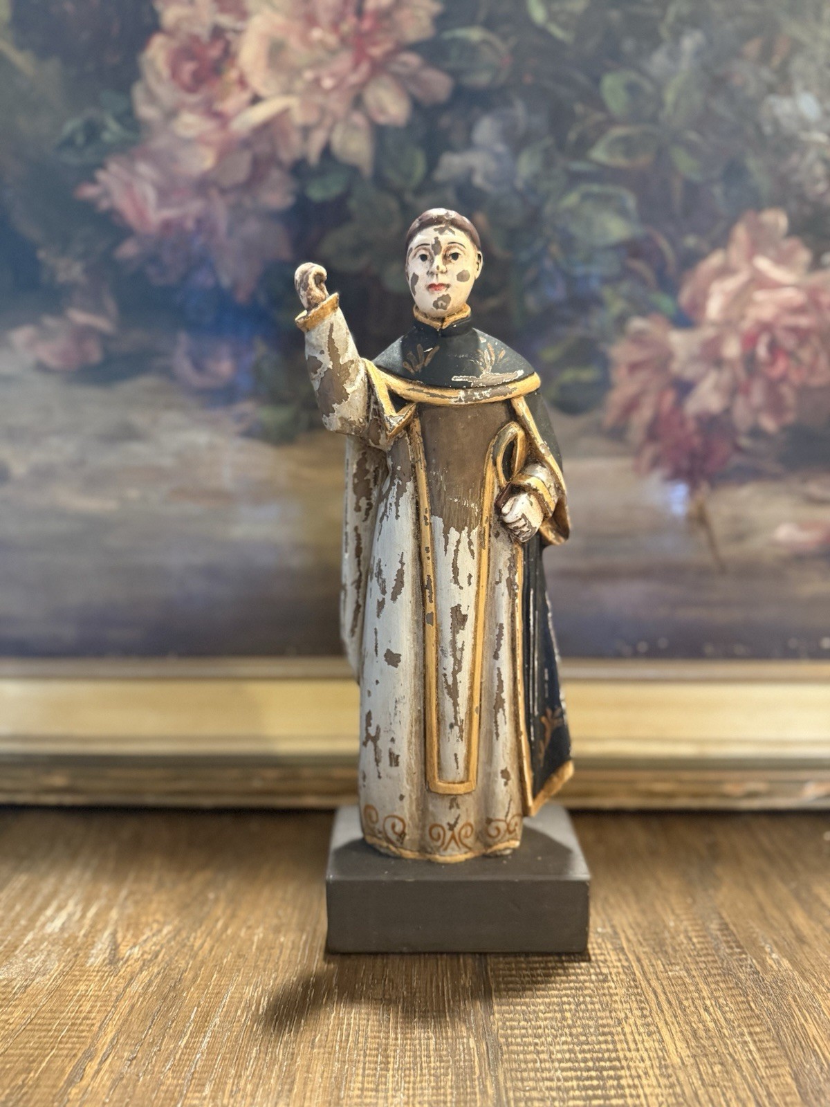 Vintage 12.5” Santo Monk Friar Religious Figure Hand Painted Folk Art Statue Vintage 12.5” Santo Monk Friar Religious Figure Hand Painted Folk Art Statue