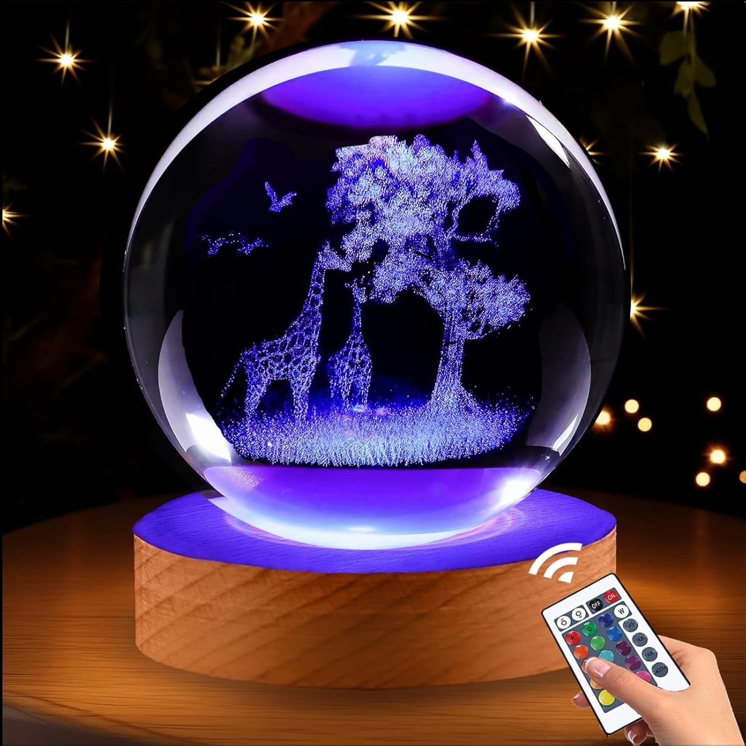 Giraffe Gifts for Women, 3.15In 3D Giraffes Figurine Crystal Ball Lamp with Remo Giraffe Gifts for Women, 3.15In 3D Giraffes Figurine Crystal Ball Lamp with Remo