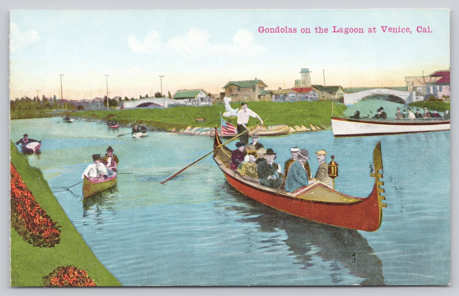 Vintage Venice California Gondolas Lagoon Postcard Souvenir Publishing Co. Vintage Venice California Gondolas Lagoon Postcard Souvenir Publishing Co.
