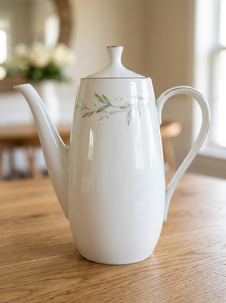 Vintage St Regis 101 Coffee Pot w Lid Fine China Japan 101 Floral Platinum LNC