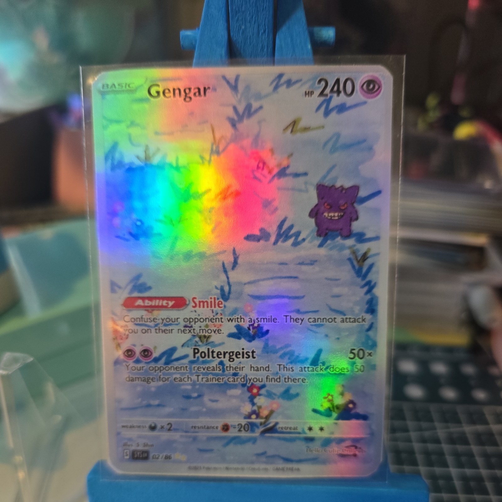 Custom Fanart Pokémon Gengar Card Holo 02/86 Custom Fanart Pokémon Gengar Card Holo 02/86