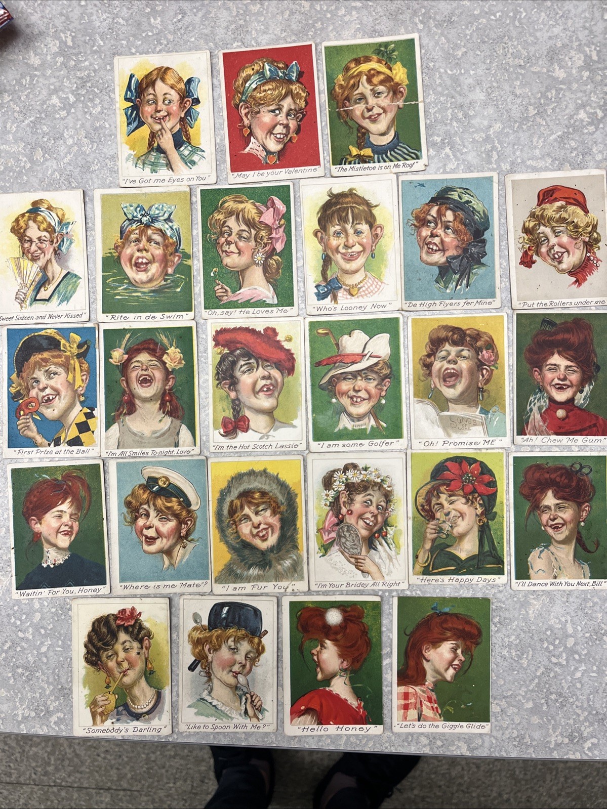 1908 Up to Date Comics  Tobacco Cards Lot of 25 Complete—8 Fore’n’Aft Cards