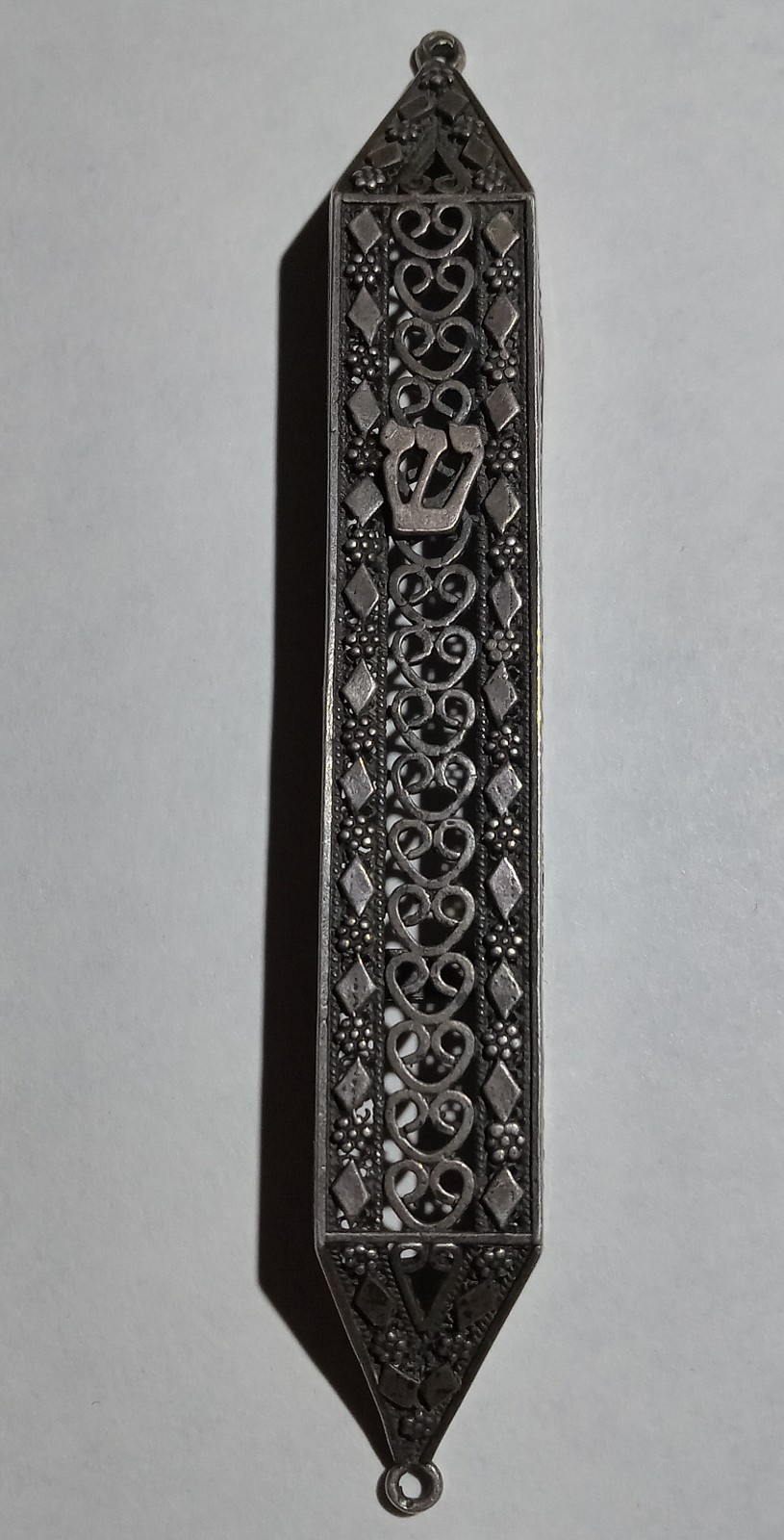 Vintage Sterling Silver Filigree Mezuzah Case Judaica Israel Yemenite Art 18g Vintage Sterling Silver Filigree Mezuzah Case Judaica Israel Yemenite Art 18g