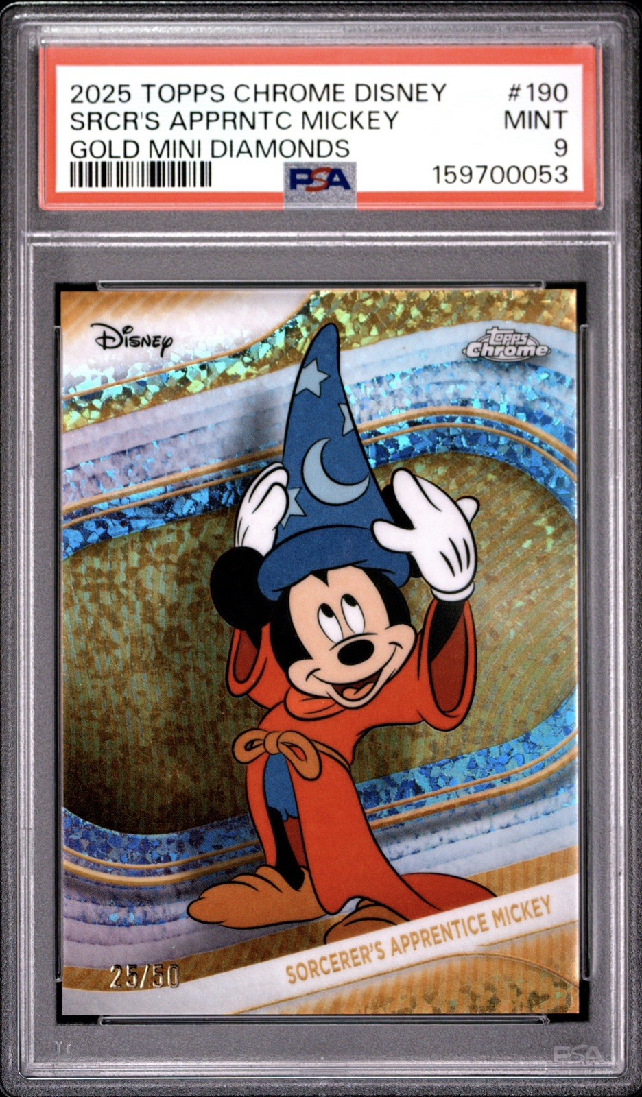 Topps 2025 Topps Chrome Disney Sorcerer's Apprentice Mickey Mouse #190 /50 🔥 Topps 2025 Topps Chrome Disney Sorcerer's Apprentice Mickey Mouse #190 /50 🔥