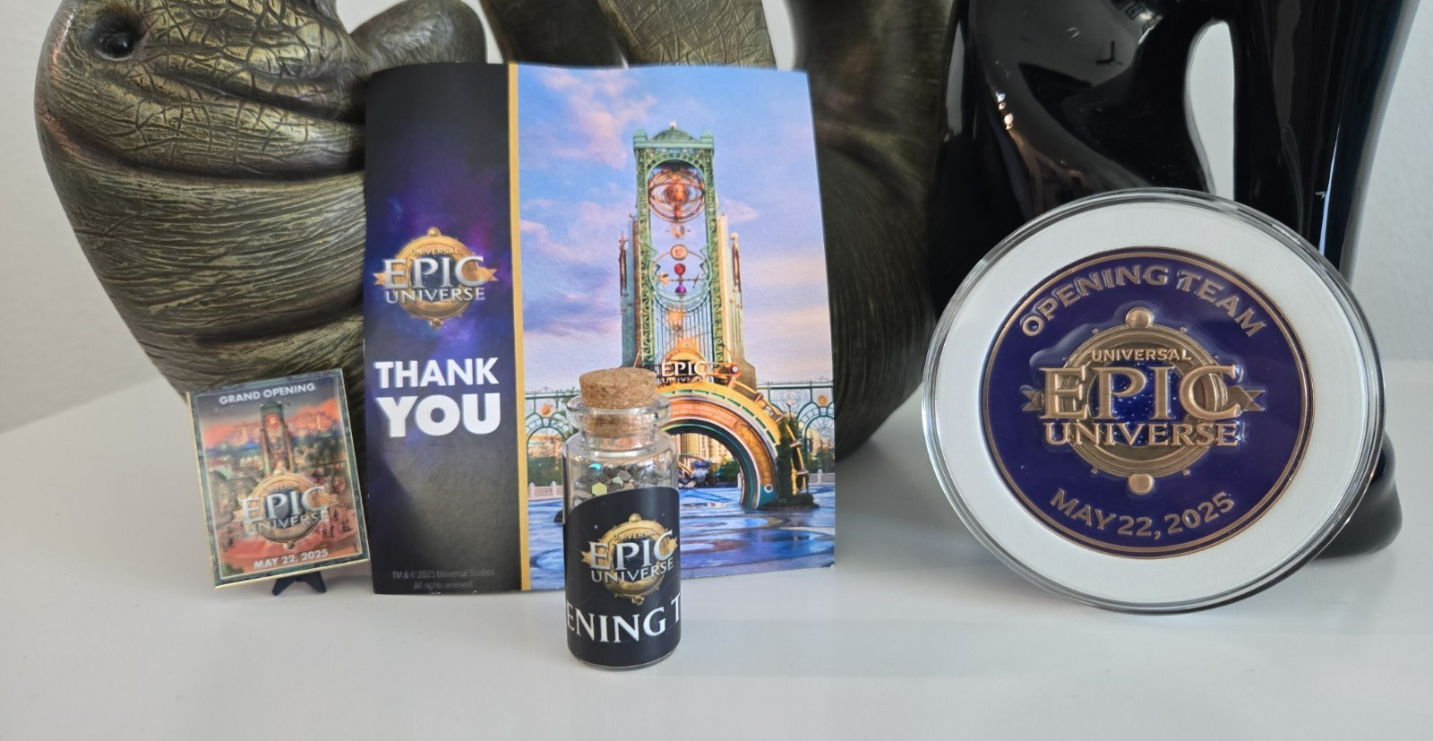 Universal Epic Universe Opening Team 5/22/25 Commemorative Coin Pin Confetti Jar