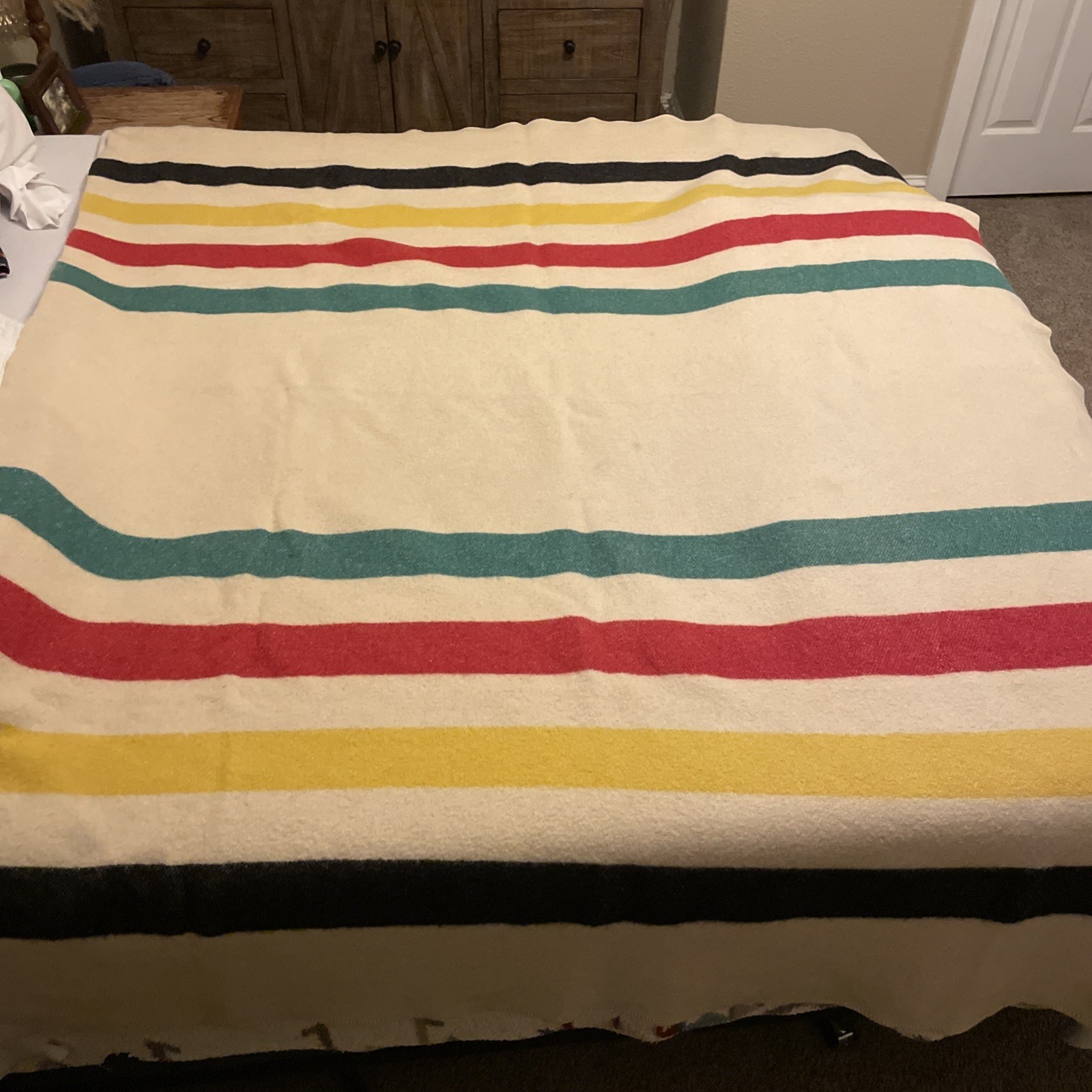 Vtg. 1934-1940 Hudson\'s Bay Company 4 point 100% wool blanket RARE Vtg. 1934-1940 Hudson\'s Bay Company 4 point 100% wool blanket RARE