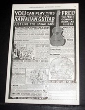 1924 OLD MAGAZINE PRINT AD, YOU CAN PLAY THIS HAWAIIAN GUITAR, LIKE A HAWAIIAN picture