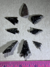 7 AUTHENTIC ARTIFACT BIRDPOINT ARROWHEADS +1 OBSIDIAN DRILL WARNER VALLEY OREGON picture