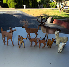 Schleich Plastic Figurine Lot 9- Deer, llama year 2020 Animal Class Figurines picture