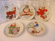 Norman Rockwell Plates, Vintage 1979 - 1982 Lot/5 - Limited Edition (4 Santas) picture