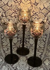 PartyLite FORBIDDEN Trio P91307 Stemmed Votive Tealight Romance Holders Lot 3 picture
