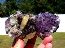 DOGTOOTH CALCITE in Amethyst Flower Quartz Crystal Point a Uruguay STALACTITE picture
