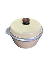 Kitchen Fair Almond 11-inch Cast Iron Aluminum Stock Pot Dutch Oven Lid Vintage picture