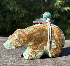 Vintage Zuni Bear Stone Fetish L 2” H 2.5” picture