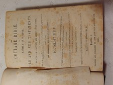 1865 Cottage Bible Vol 2 Antq Religious Book Polyglott Isaiah to Revelation HB picture