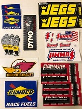 Lot of VTG Racing Bumper Stickers Sunoco Flowmaster Summit Jegs Thrush Decals picture