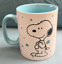 Gibson Homewares Peanuts Snoopy 14 fl oz Ceramic Mug, Blue Polka Dot picture